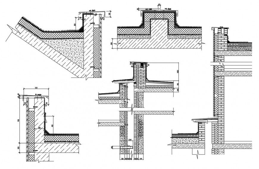 2d cad drawing of parapet elevation autocad software
