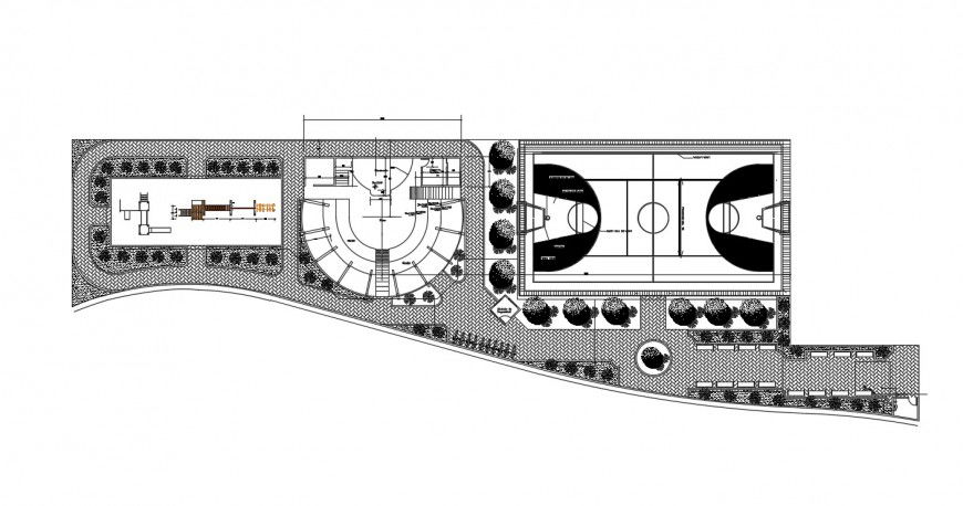 2d cad drawing of park elevation autocad software