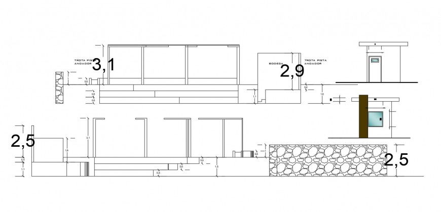 2d cad drawing of park front view autocad software