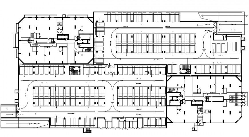 2d cad drawing of parking elevation of mall autocad software