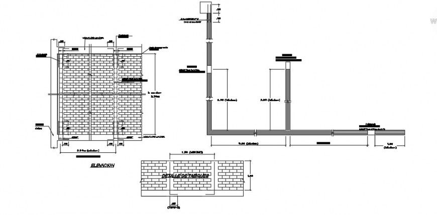 2d cad drawing of partition detail auto cad software