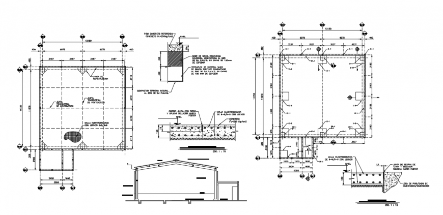 2d cad drawing of parts construction AutoCad software