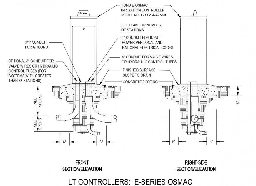 2d cad drawing of pedestrial mount elevation autocad file