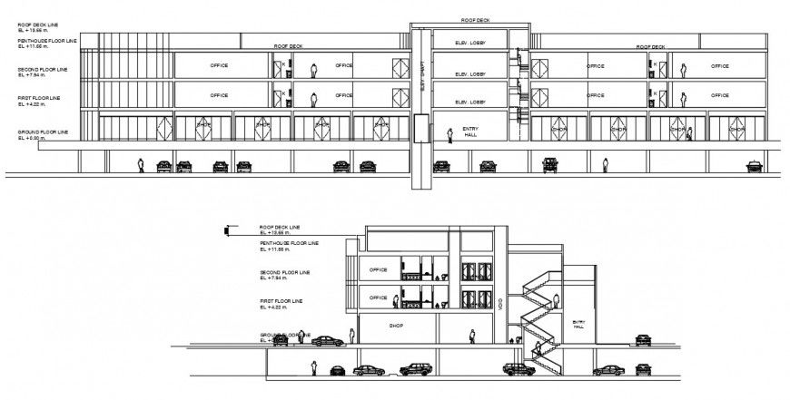 2d cad drawing of penthouse ground floor autocad software