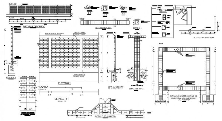 2d cad drawing of perimeter fencing construction autocad software