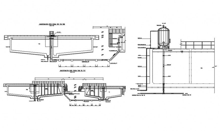 2d cad drawing of pipe top elevation autocad software