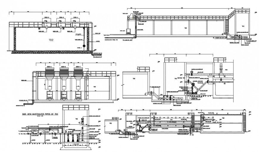 2d cad drawing of pipeline elevation plan autocad software