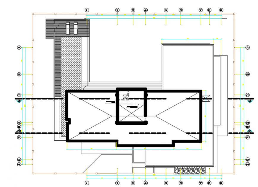 2d cad drawing of plan floor 3 autocad software