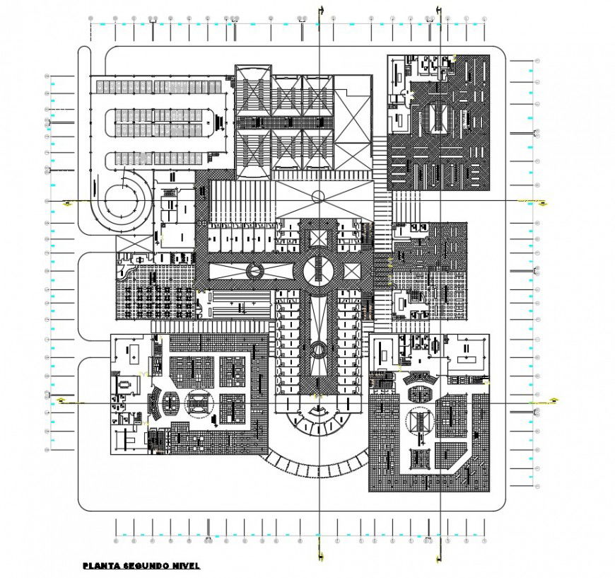 2d cad drawing of plan ground level autocad software