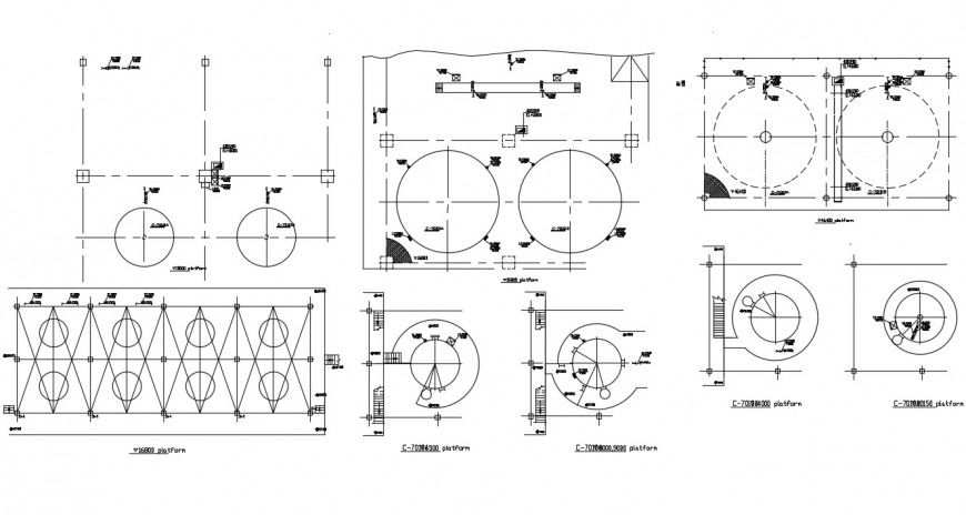 2d cad drawing of platform elevation autocad software