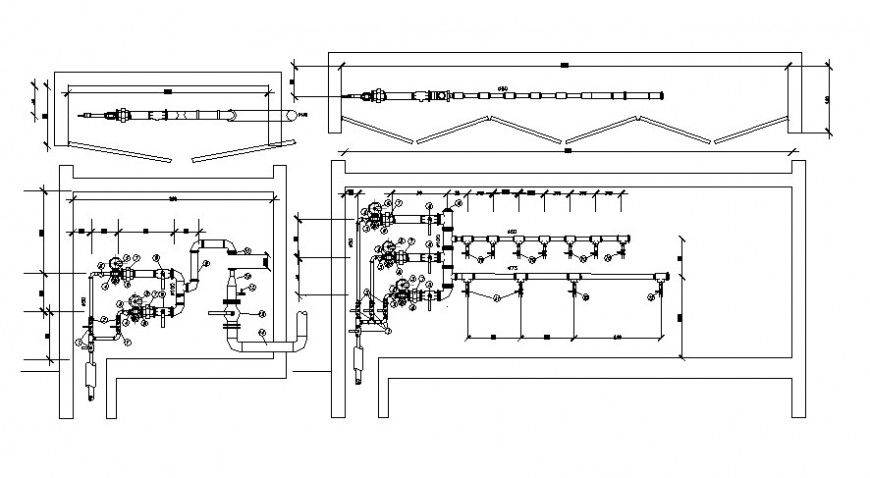 2d cad drawing of plumbing pipeline blocks auto cad software