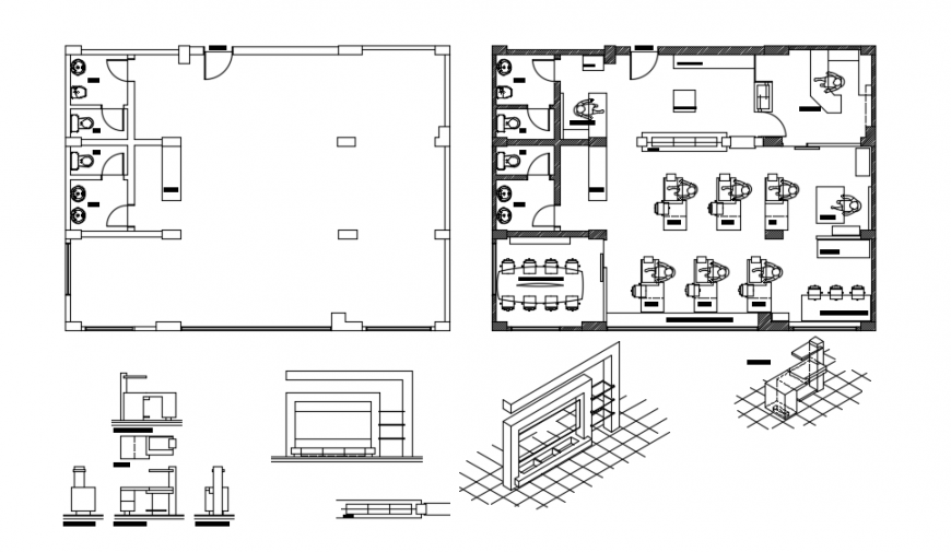 2d cad drawing of prince office plan auto cad software