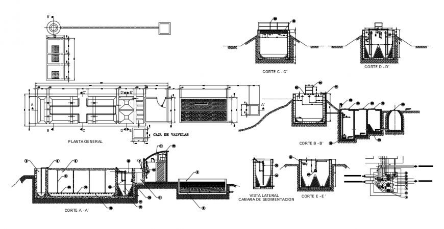 2d cad drawing of Processing facilities auto cad software