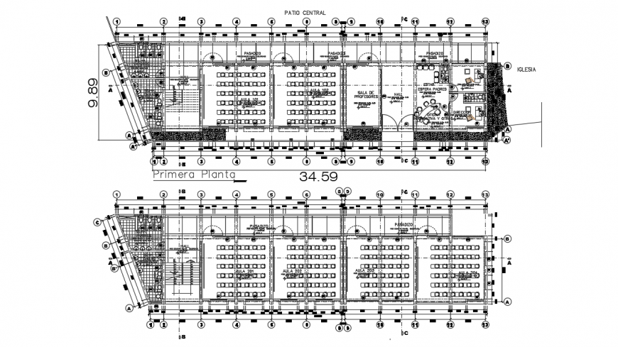 2d cad drawing of project school autocad software
