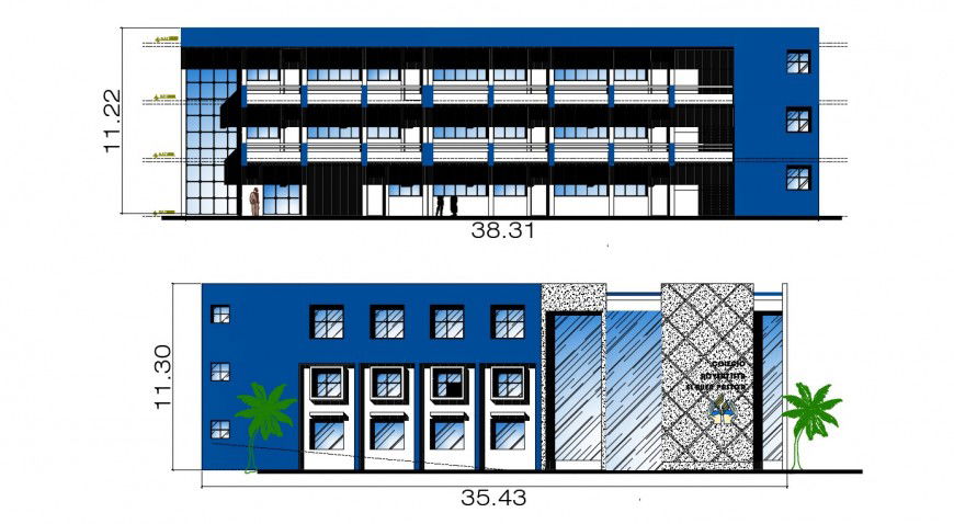 2d cad drawing of project school exterior autocad software