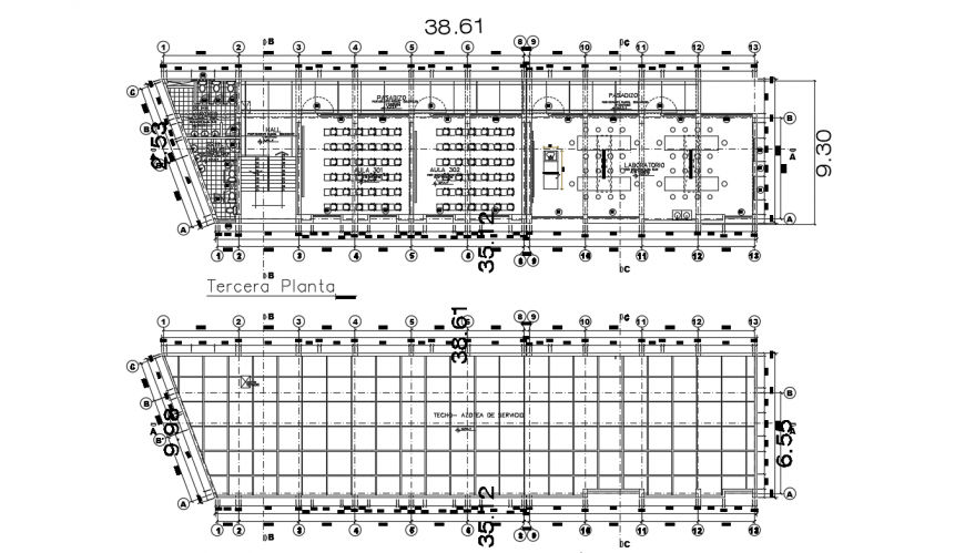 2d cad drawing of project third-floor autocad software