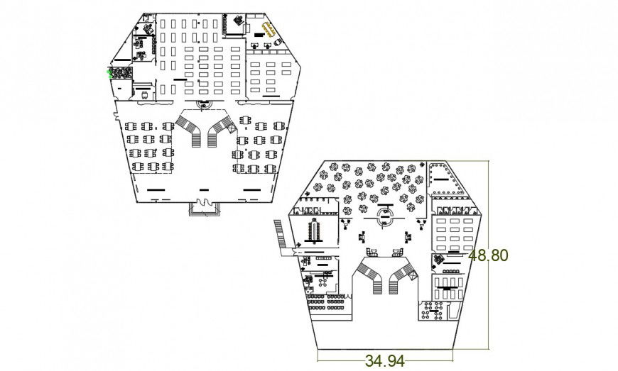 2d cad drawing of public library elevation autocad software