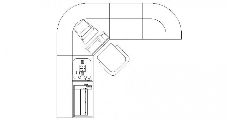 2d cad drawing of reception area auto cad software