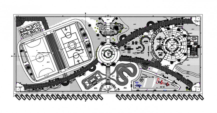 2d cad drawing of recreational park autocad software