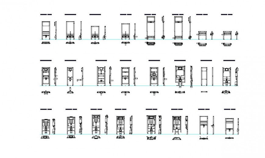 2d cad drawing of refrigerator details autocad file