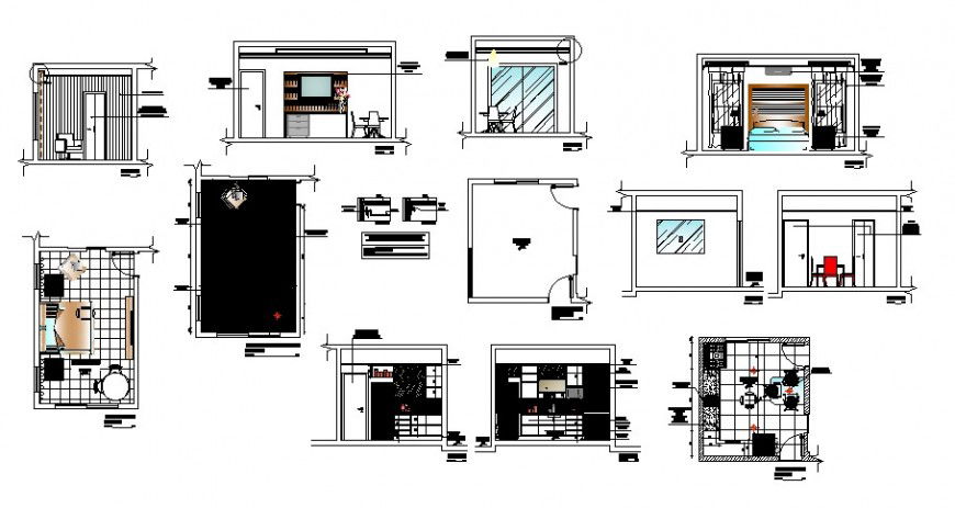 2d cad drawing of residence interior design