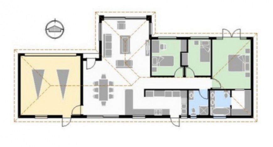 2d cad drawing of residence layout plan dwg file