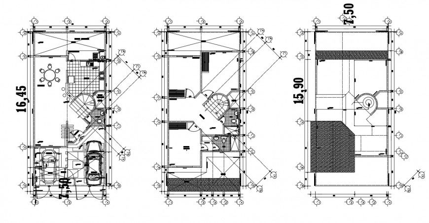 2d cad drawing of residential house autocad file