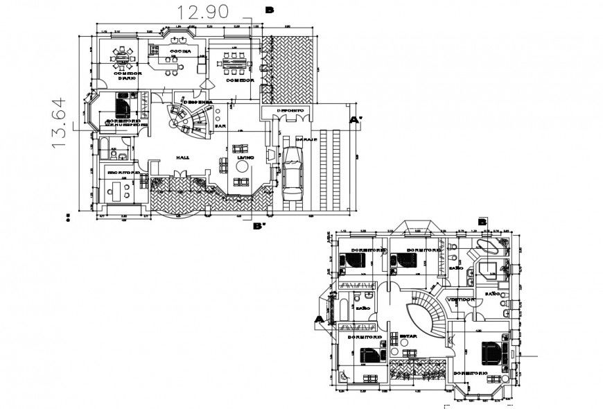 2d cad drawing of residential house autocad software