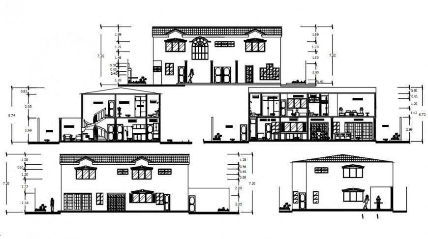 2d cad drawing of residential house part autocad software
