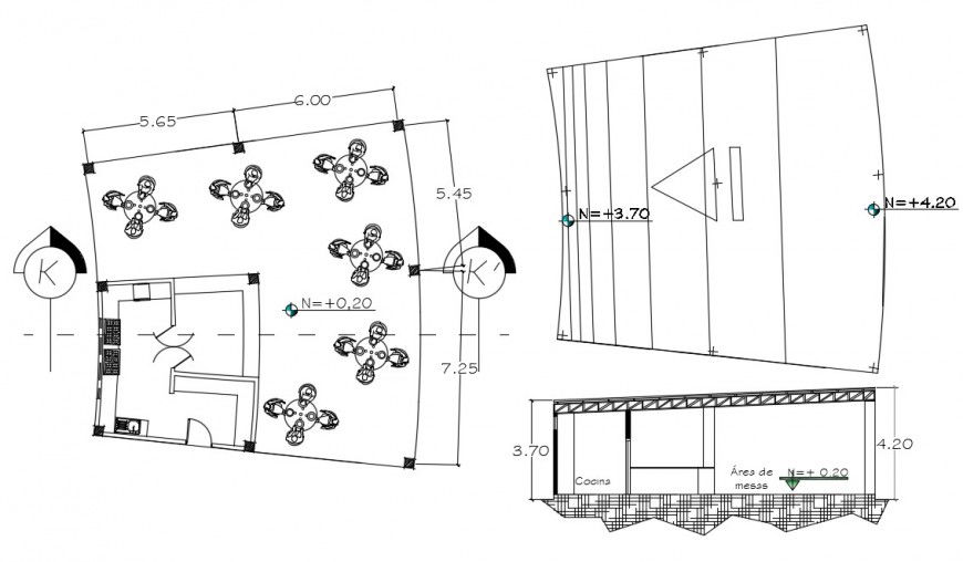 2d cad drawing of restaurant dining cultural autocad software