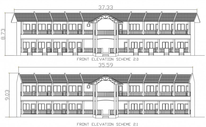 2d cad drawing of restaurant front elevation autocad file