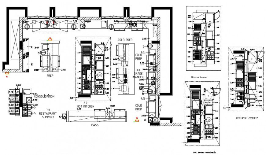 2d cad drawing of restaurant kitchen autocad software