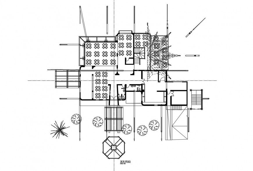 2d cad drawing of restaurant project autocad software