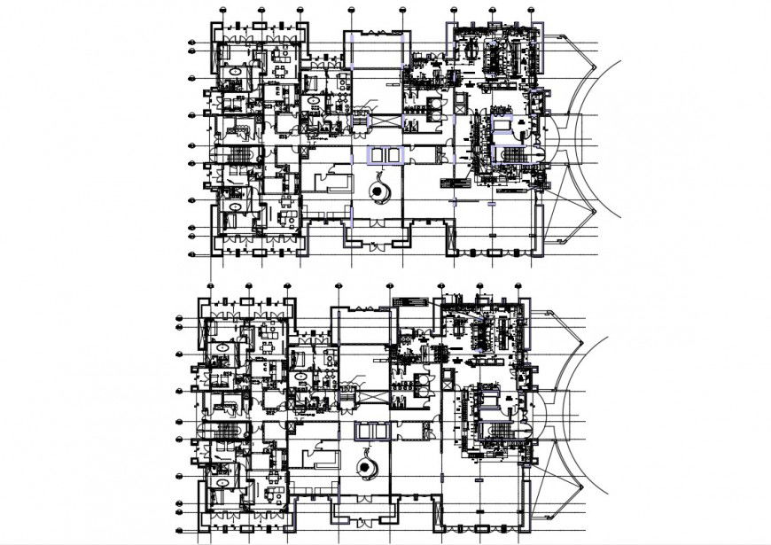 2d cad drawing of restaurant top elevation autocad software