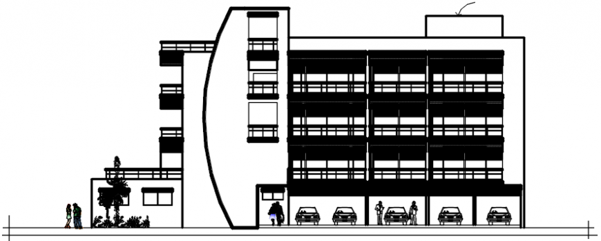 2d cad drawing of right side apartment AutoCAD software