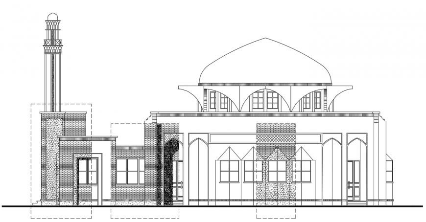 2d cad drawing of right side elevation Auto Cad software