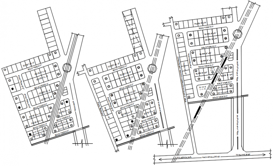 2d cad drawing of road plot Autocad software