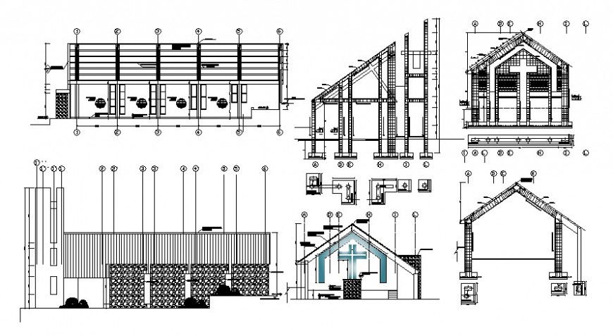 2d cad drawing of roof construction auto cad software
