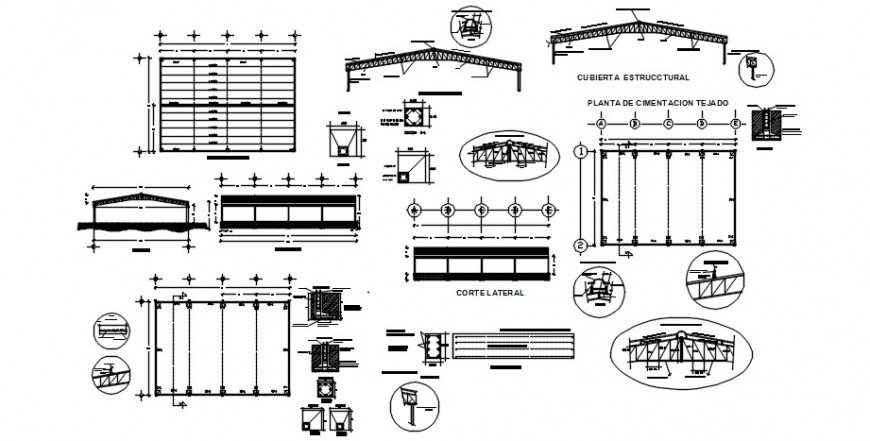 2d cad drawing of roof cover auto cad software