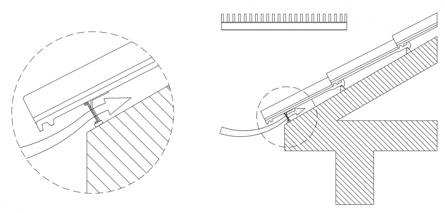 2d cad drawing of roof edge autocad software