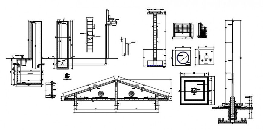 2d cad drawing of roof school detail auto cad software
