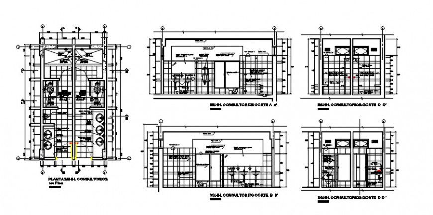2d cad drawing of sanitariums toilet area autocad software