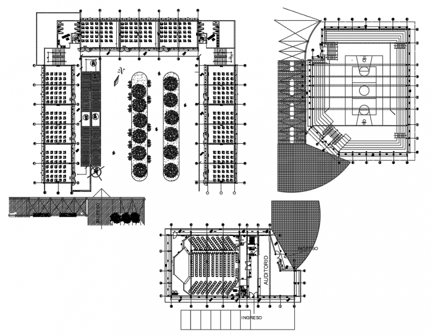 2d cad drawing of school center elevation autocad software