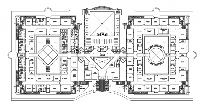 2d cad drawing of school top elevation auto cad software