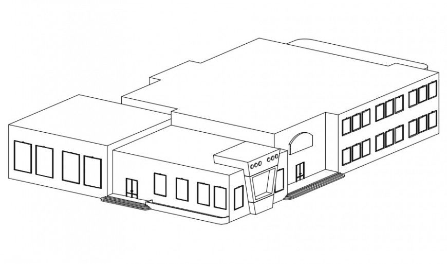 2d cad drawing of school top view exterior autocad software