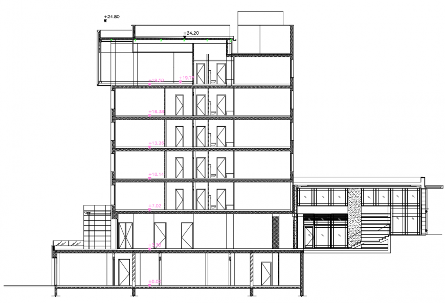 2d cad drawing of section A autocad software