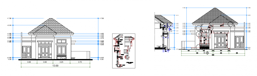 2d cad drawing of section apartment autocad software