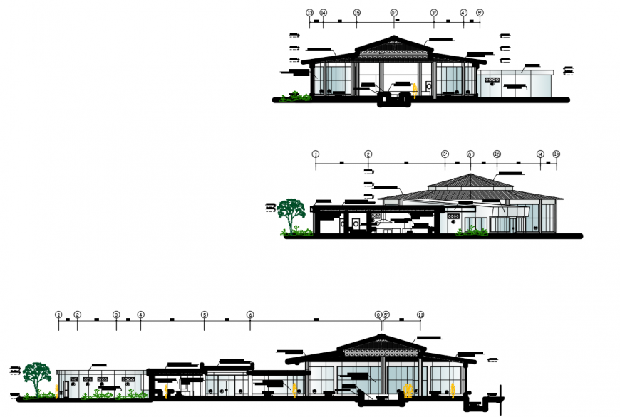 2d cad drawing of section b restaurant autocad software