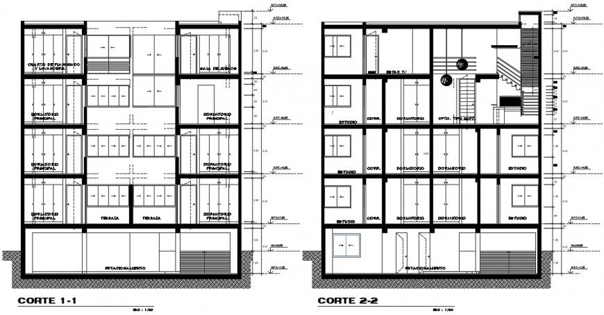 2d cad drawing of section detail dwg file
