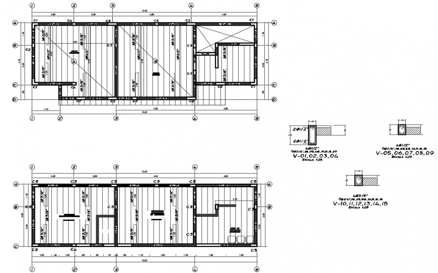 2d cad drawing of sections of sports club autocad software